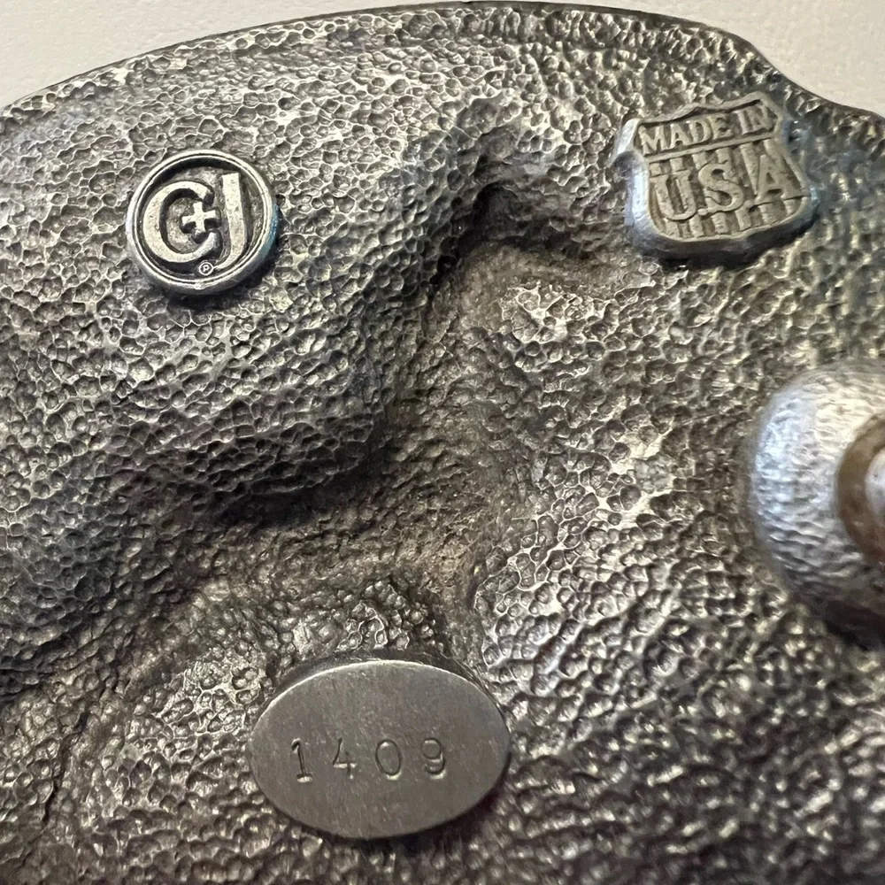 Vintage 1987 CJ Inc. Pewter Horse Belt Buckle – Made in USA – #1409 - Picture 5 of 8